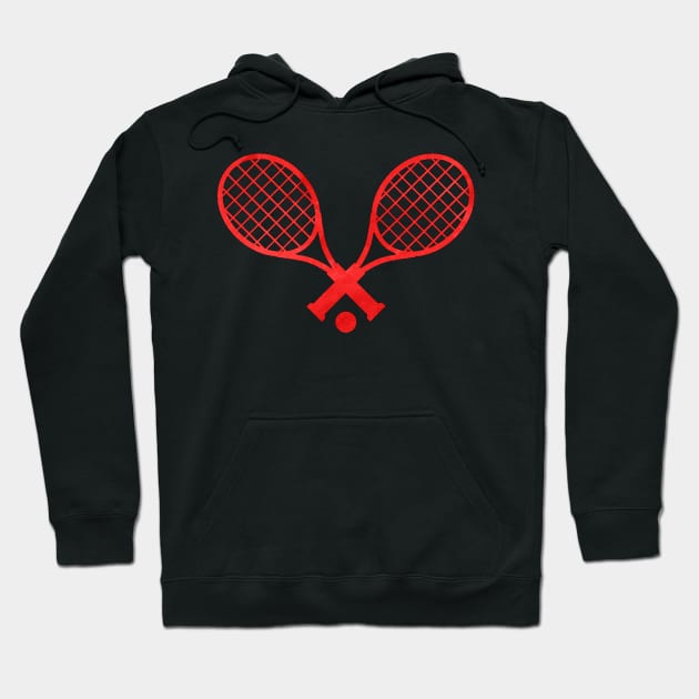 Tennis Racket Red Hoodie by hcohen2000